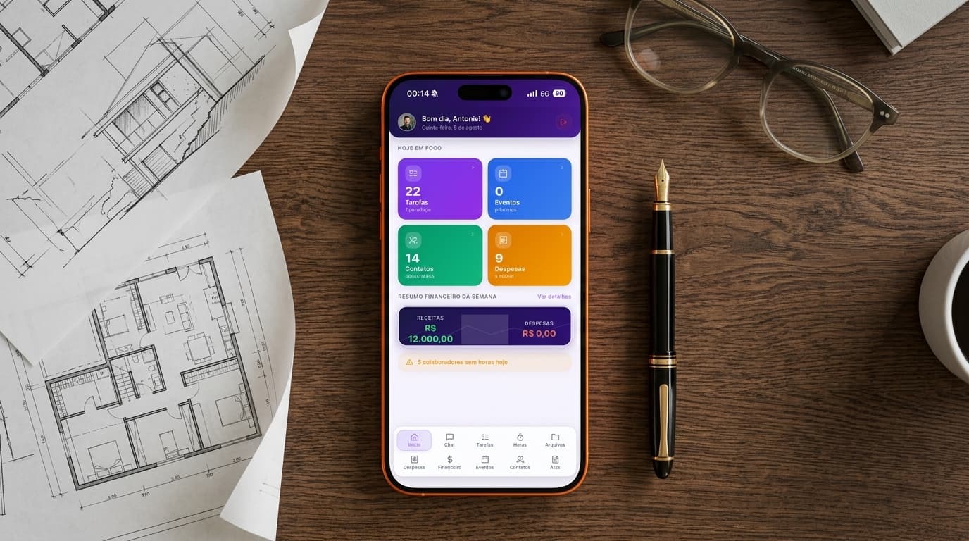 Painel Mobile no iPhone 17 Pro Max Laranja