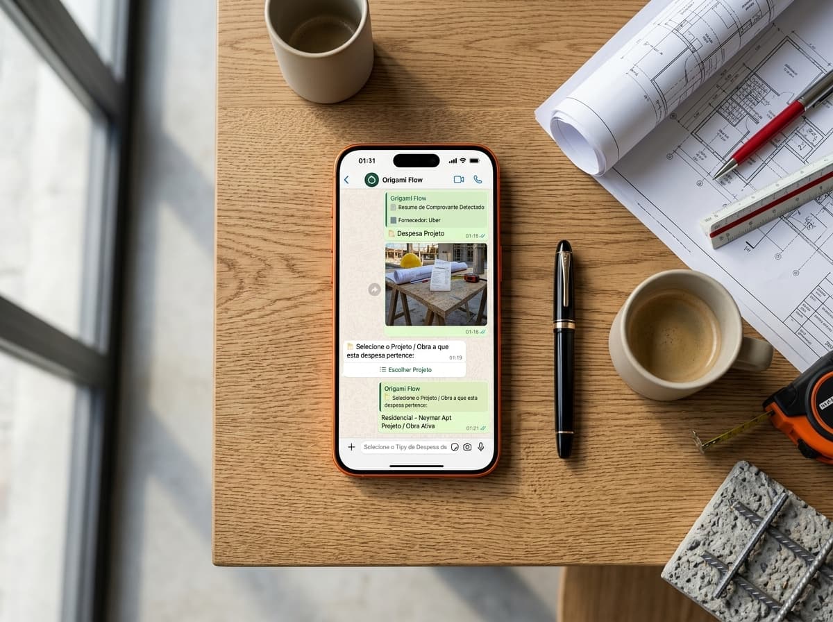 OrigamiFlow + WhatsApp + IA: A Gestão de Arquitetura no Próximo Nível