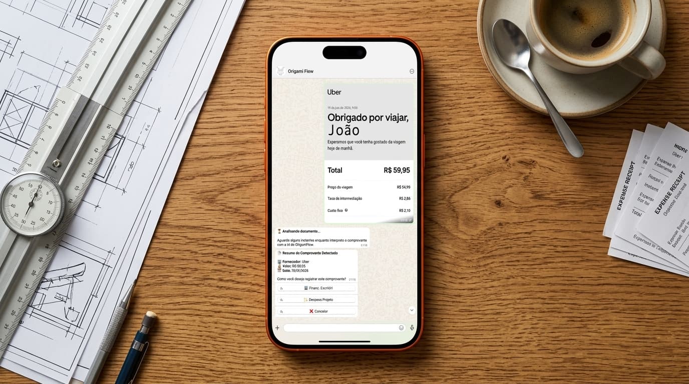 Seleção de Projetos e Validação no iPhone 17 Pro Max Laranja
