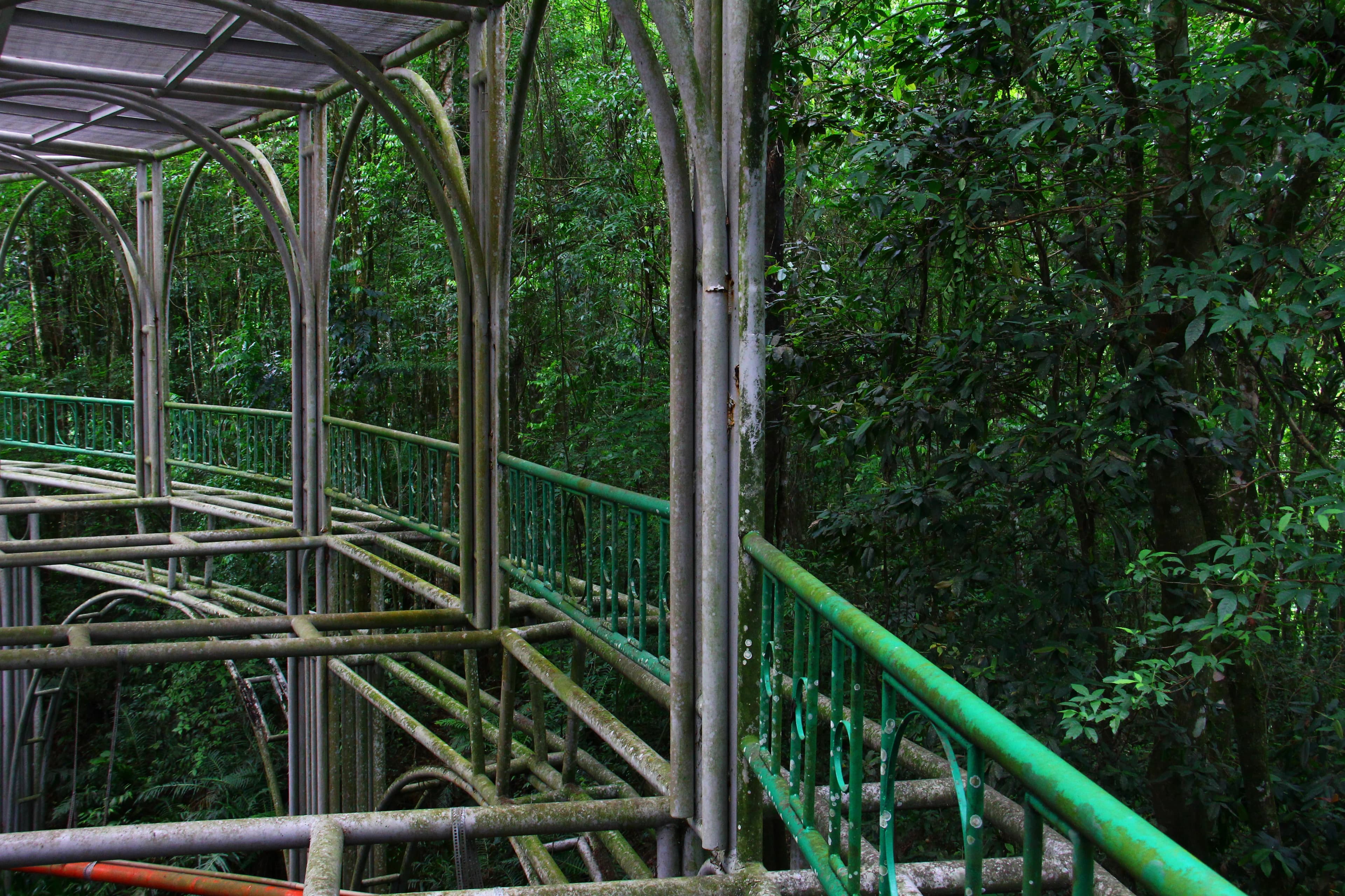 Vista panorâmica da Ópera de Arame sobre o lago e o Parque das Pedreiras