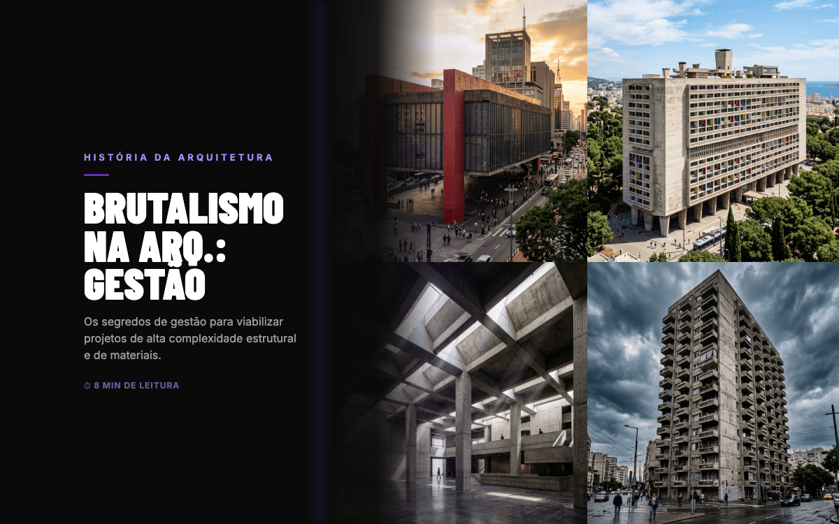 Brutalismo na Arquitetura: Gestão e Custos